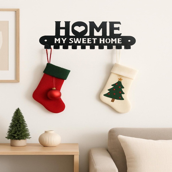 2-in-1 Wall Key Holder With Sturdy Iron Hooks 1 2-in-1 Wall Key Holder With Sturdy Iron Hooks
