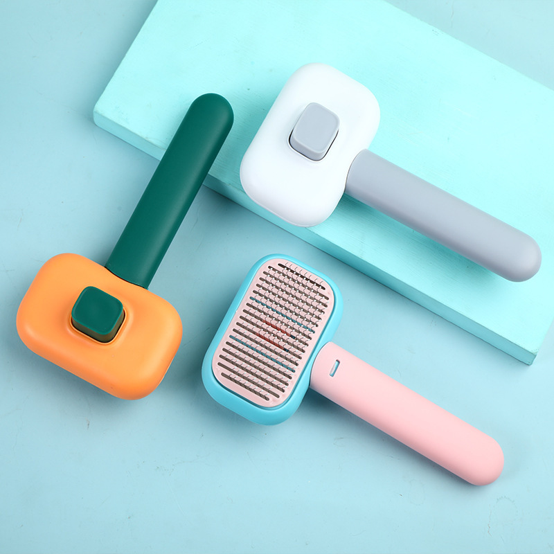 Pet Hair Brush For Massage Stainless Steel Cleaning Tool 2 Pet Hair Brush For Massage Stainless Steel Cleaning Tool - Image 2