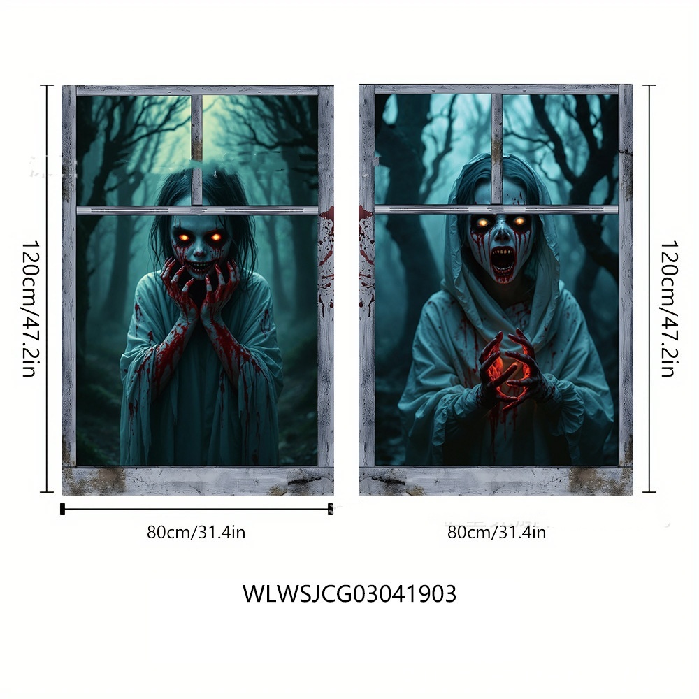 3D Holiday Halloween Horror Witch Window Cover 3 3D Holiday Halloween Horror Witch Window Cover - Image 3