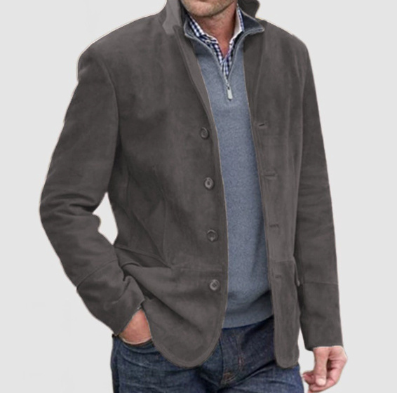 Men's Button-up Coat Casual Blazer Outerwear Clothing 8 Men's Button-up Coat Casual Blazer Outerwear Clothing - Image 8