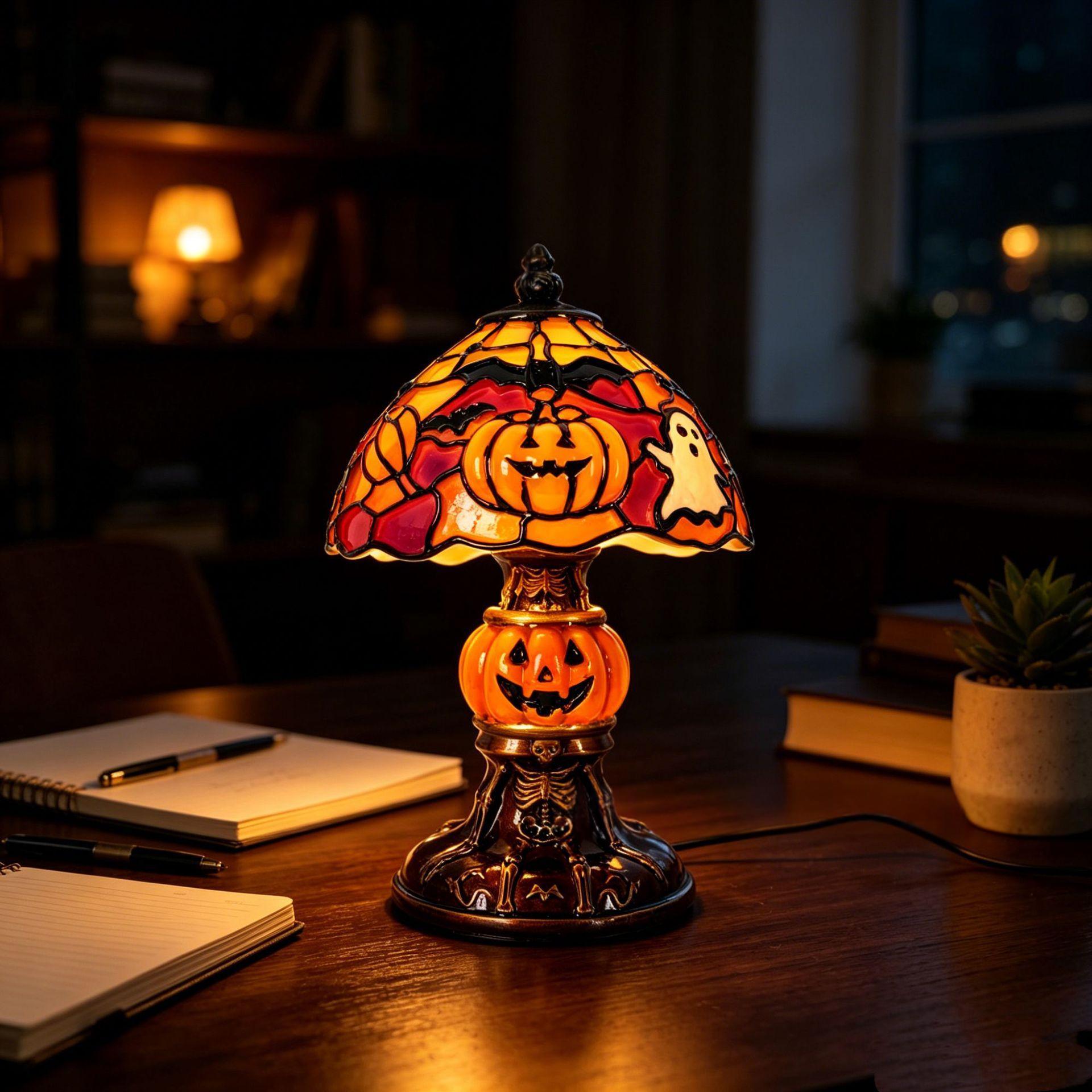Handcrafted Resin Pumpkin Halloween Night Light USB Powered 6 Handcrafted Resin Pumpkin Halloween Night Light USB Powered - Image 6