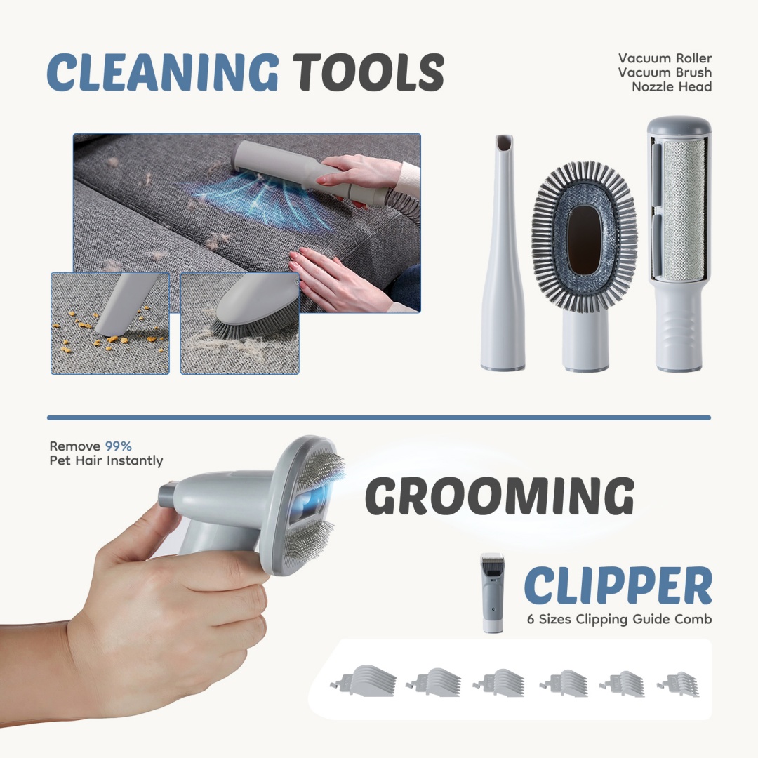 Dog Grooming Clippers With 2.5L Cup, 3 Suction Modes, Cordless Clippers, 5 Groomer Tools 7 Dog Grooming Clippers With 2.5L Cup, 3 Suction Modes, Cordless Clippers, 5 Groomer Tools - Image 7