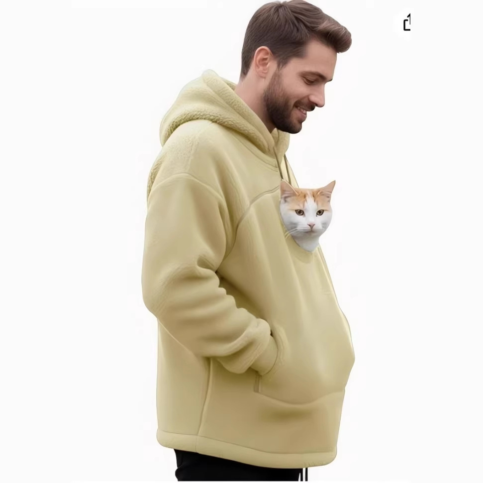 Hooded Sweatshirt With Pet Pockets Casual Loose Fit Warm Pullover Hoodie 5 Hooded Sweatshirt With Pet Pockets Casual Loose Fit Warm Pullover Hoodie - Image 5