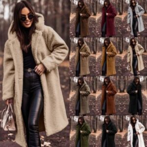 Plush Faux Fleece Long Coat