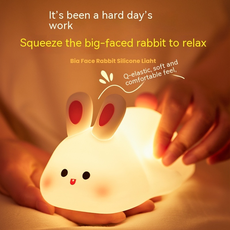 LED Night Light Touch Sensor Cartoon Kid's Nightlights Rabbit Face Silicone Night 6 LED Night Light Touch Sensor Cartoon Kid's Nightlights Rabbit Face Silicone Night - Image 6