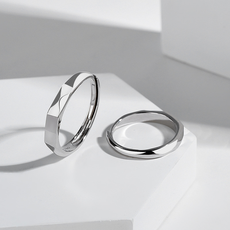 S925 Sterling Silver Rings By Light Reflect Show Surprise Love Pattern Surface Hidden Letters 4 S925 Sterling Silver Rings By Light Reflect Show Surprise Love Pattern Surface Hidden Letters - Image 4