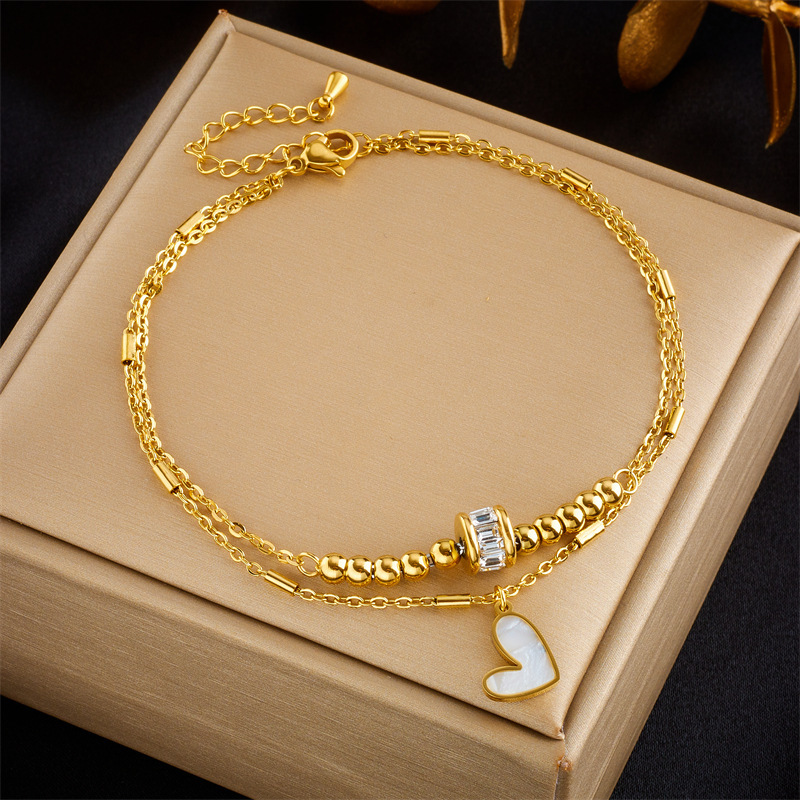 Double Layer Chain With Heart for Bracelet & Anklet 5 Double Layer Chain With Heart for Bracelet & Anklet - Image 5