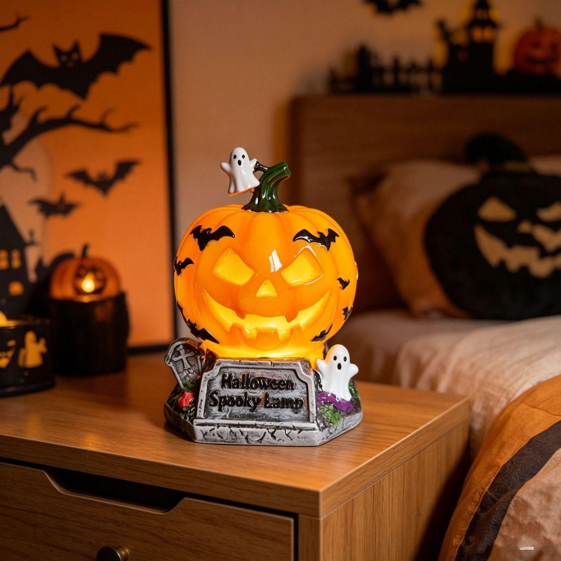 Handcrafted Resin Pumpkin Halloween Night Light USB Powered 5 Handcrafted Resin Pumpkin Halloween Night Light USB Powered - Image 5
