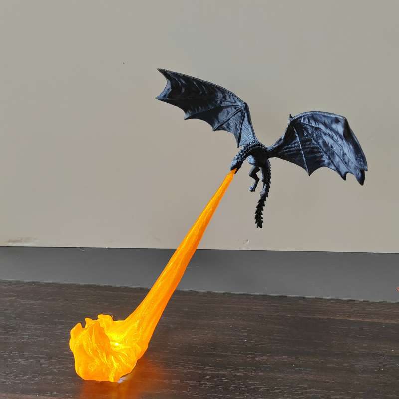 3D Printed Flying Dragon Fire Breathing Dragon Bookshelf Nook Light 8 3D Printed Flying Dragon Fire Breathing Dragon Bookshelf Nook Light - Image 8