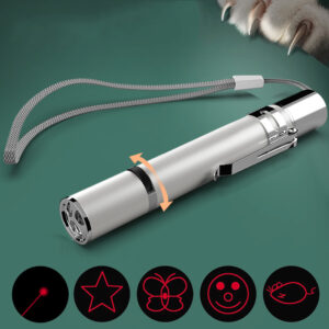 Laser Pointer Cat Toy, LED Light Pointer, 5 Modes Laser Projection USB Recharge