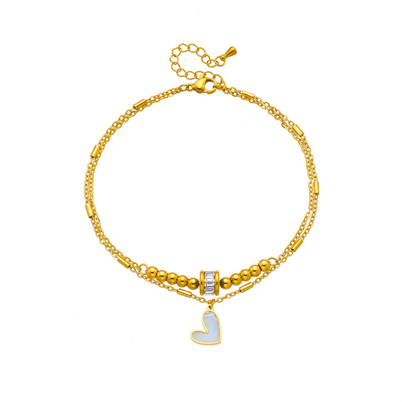 Double Layer Chain With Heart for Bracelet & Anklet 3 Double Layer Chain With Heart for Bracelet & Anklet - Image 3