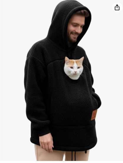 Hooded Sweatshirt With Pet Pockets Casual Loose Fit Warm Pullover Hoodie 9 Hooded Sweatshirt With Pet Pockets Casual Loose Fit Warm Pullover Hoodie - Image 9