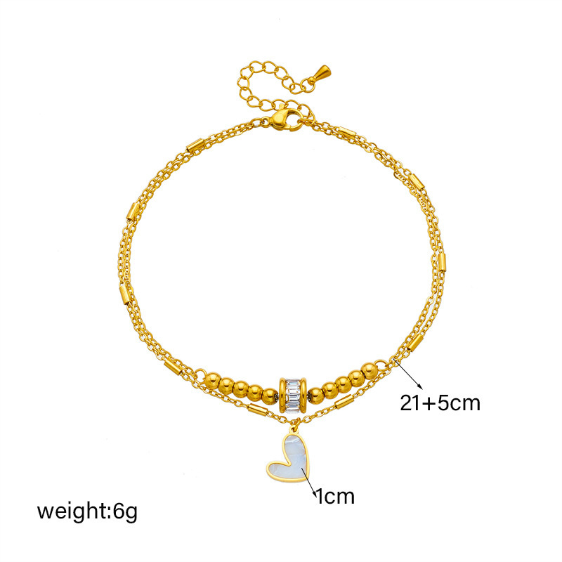 Double Layer Chain With Heart for Bracelet & Anklet 6 Double Layer Chain With Heart for Bracelet & Anklet - Image 6