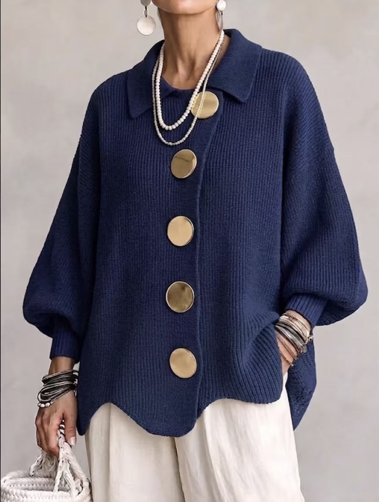 Button-down Cardigan Knitted Jacket 6 Button-down Cardigan Knitted Jacket - Image 6
