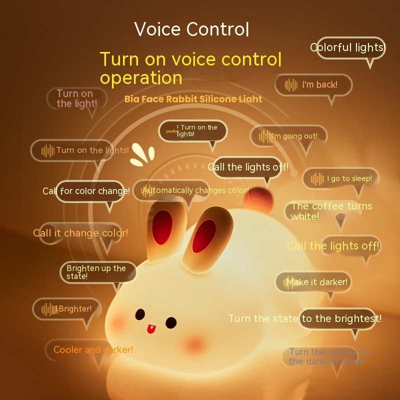 LED Night Light Touch Sensor Cartoon Kid's Nightlights Rabbit Face Silicone Night 10 LED Night Light Touch Sensor Cartoon Kid's Nightlights Rabbit Face Silicone Night - Image 10