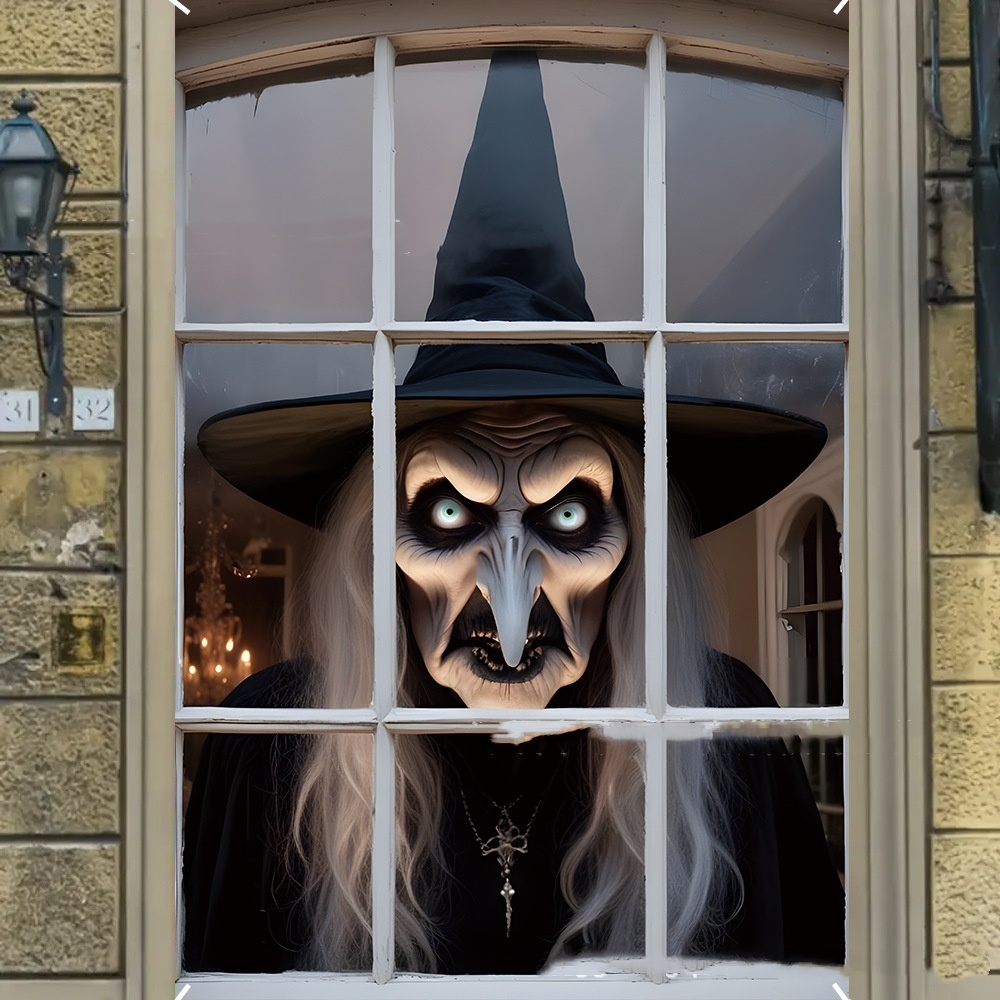 3D Holiday Halloween Horror Witch Window Cover 7 3D Holiday Halloween Horror Witch Window Cover - Image 7