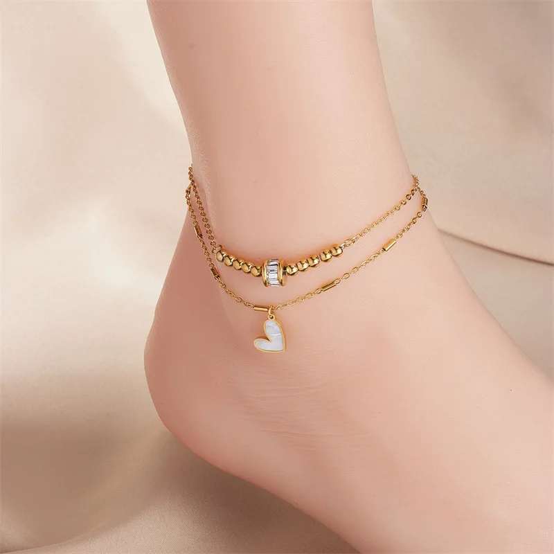 Double Layer Chain With Heart for Bracelet & Anklet 4 Double Layer Chain With Heart for Bracelet & Anklet - Image 4