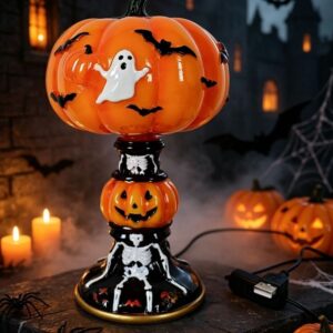 Handcrafted Resin Pumpkin Halloween Night Light USB Powered