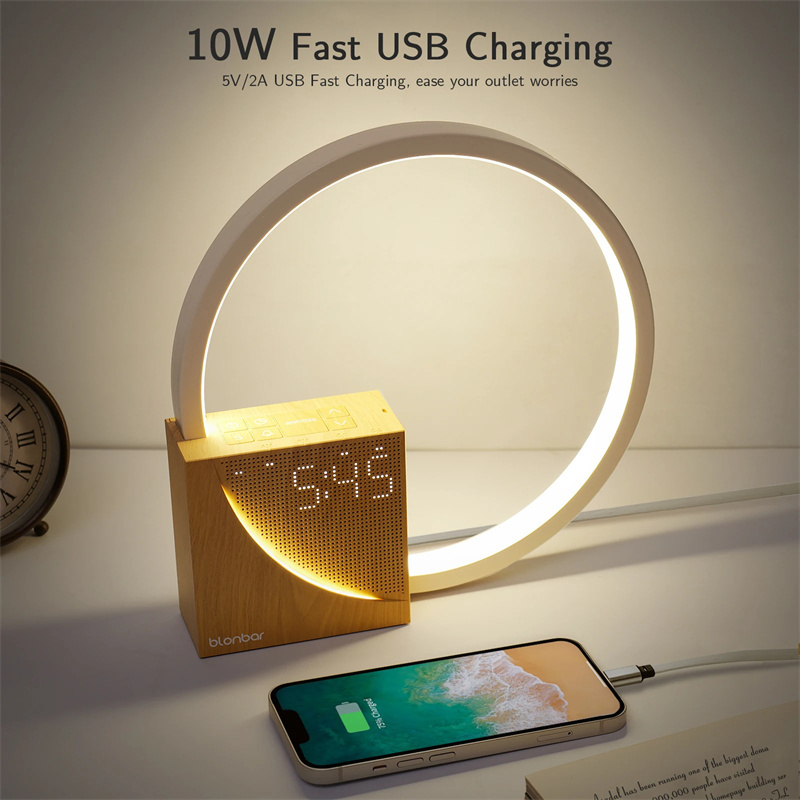Bedside Lamp Touch Control, 3 Brightness Levels With Natural Sounds, With Alarm Clock 5 Bedside Lamp Touch Control, 3 Brightness Levels With Natural Sounds, With Alarm Clock - Image 5