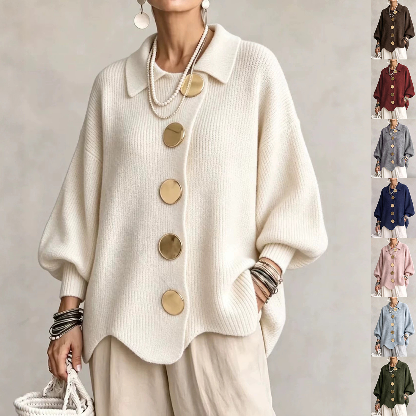 Button-down Cardigan Knitted Jacket 1 Button-down Cardigan Knitted Jacket