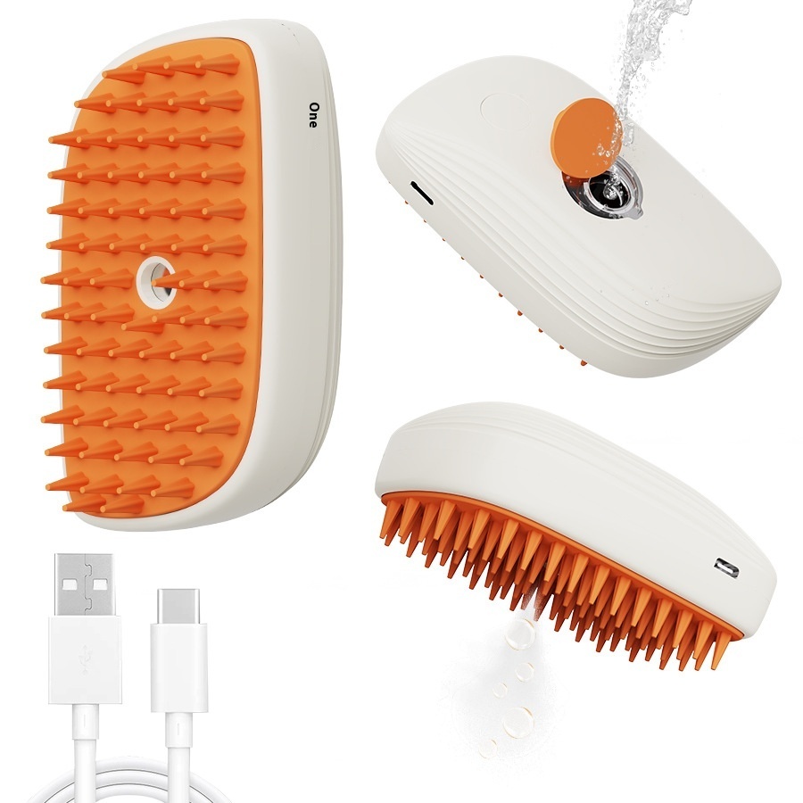 USB Rechargeable Pets Steam Brush Spray Massage Comb 4 USB Rechargeable Pets Steam Brush Spray Massage Comb - Image 4