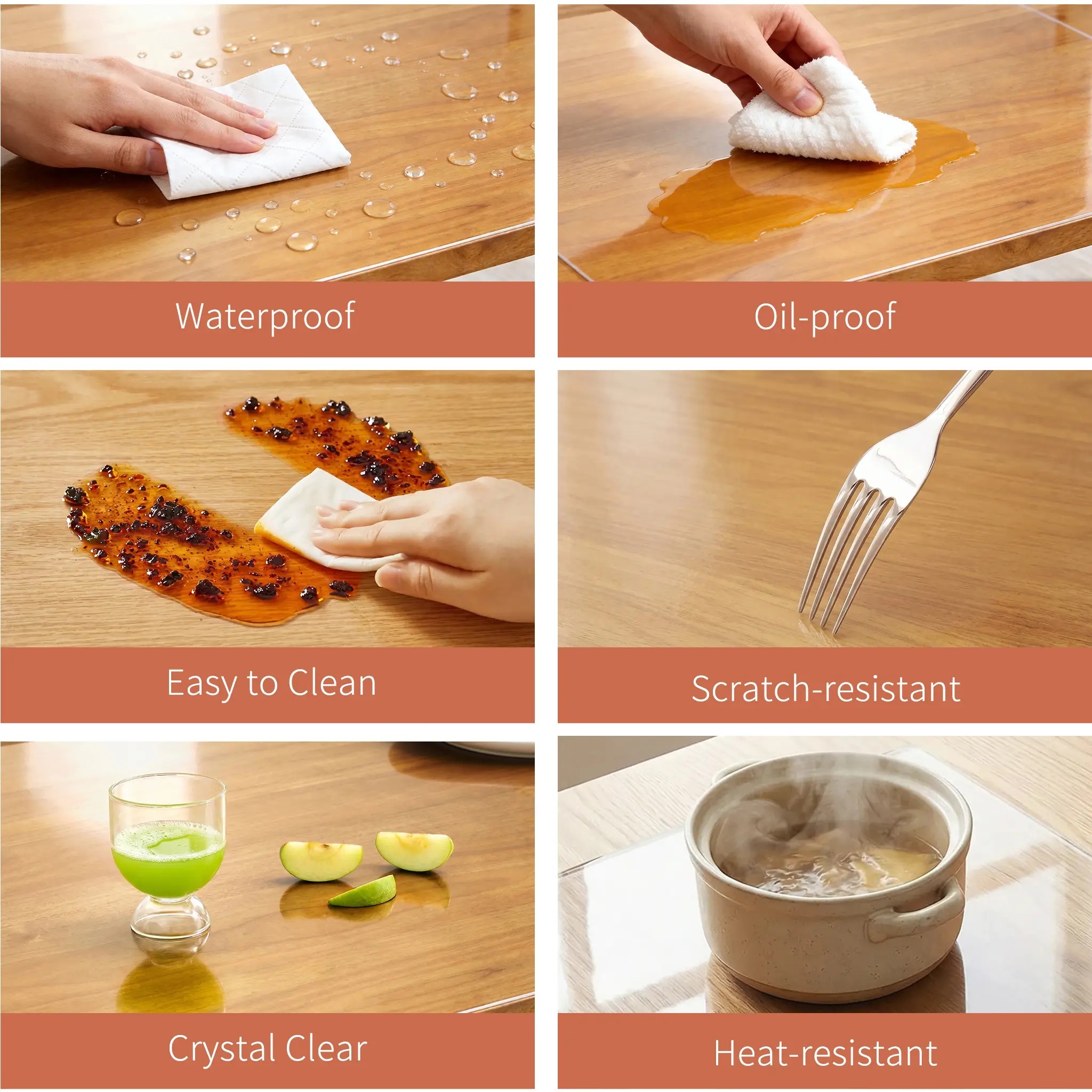 Waterproof Heavy Duty PVC Clear Table Protector Mat -1.5mm Thickness 3 Waterproof Heavy Duty PVC Clear Table Protector Mat -1.5mm Thickness - Image 3