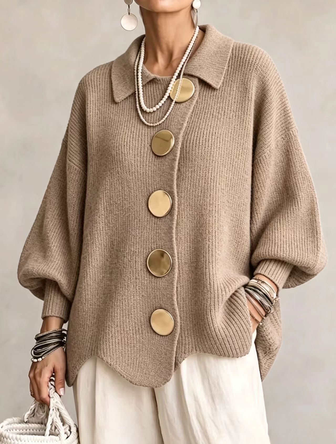 Button-down Cardigan Knitted Jacket 2 Button-down Cardigan Knitted Jacket - Image 2