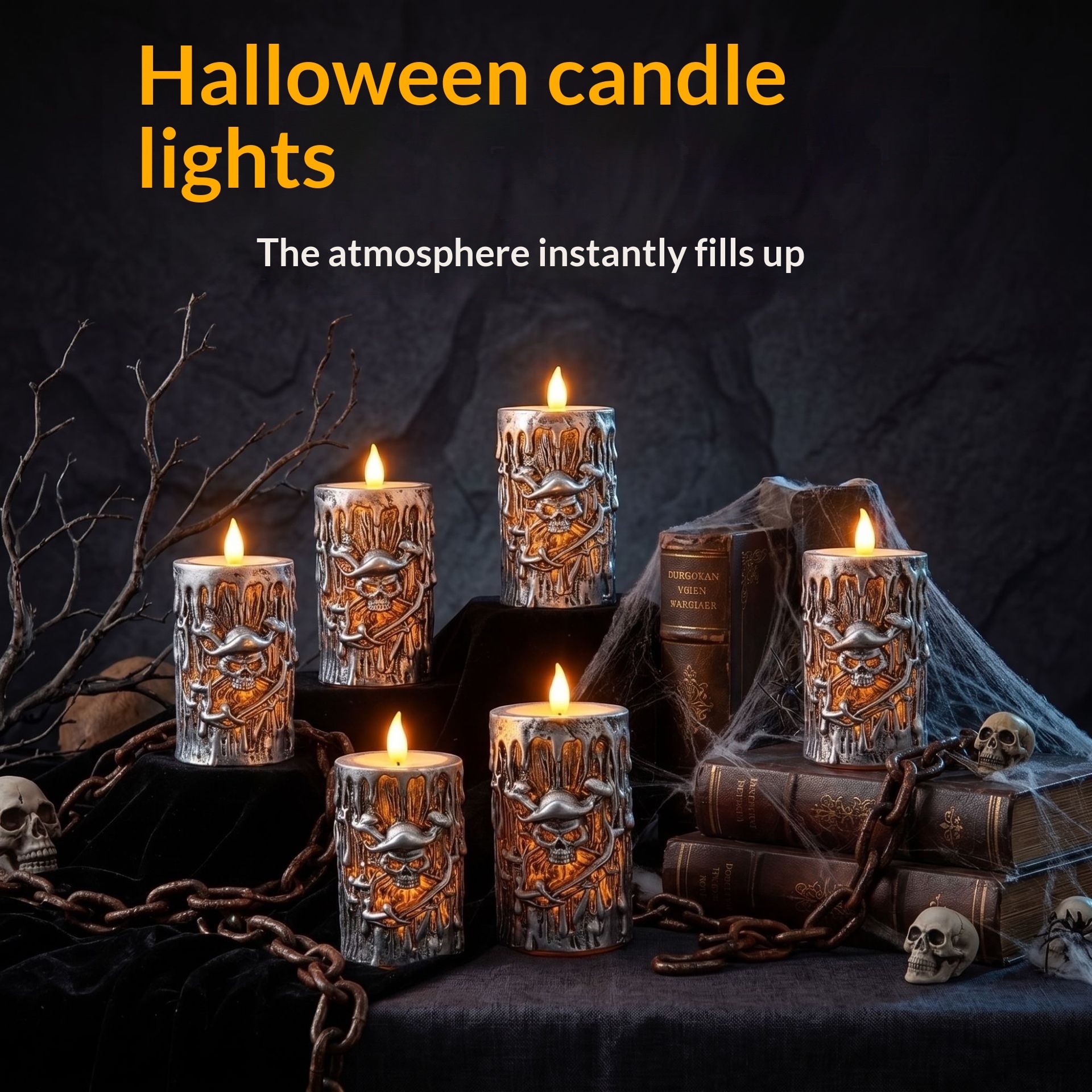 Pirate Tear Noodle Party Electronic Candle Lamp Halloween Ornament 1 Pirate Tear Noodle Party Electronic Candle Lamp Halloween Ornament