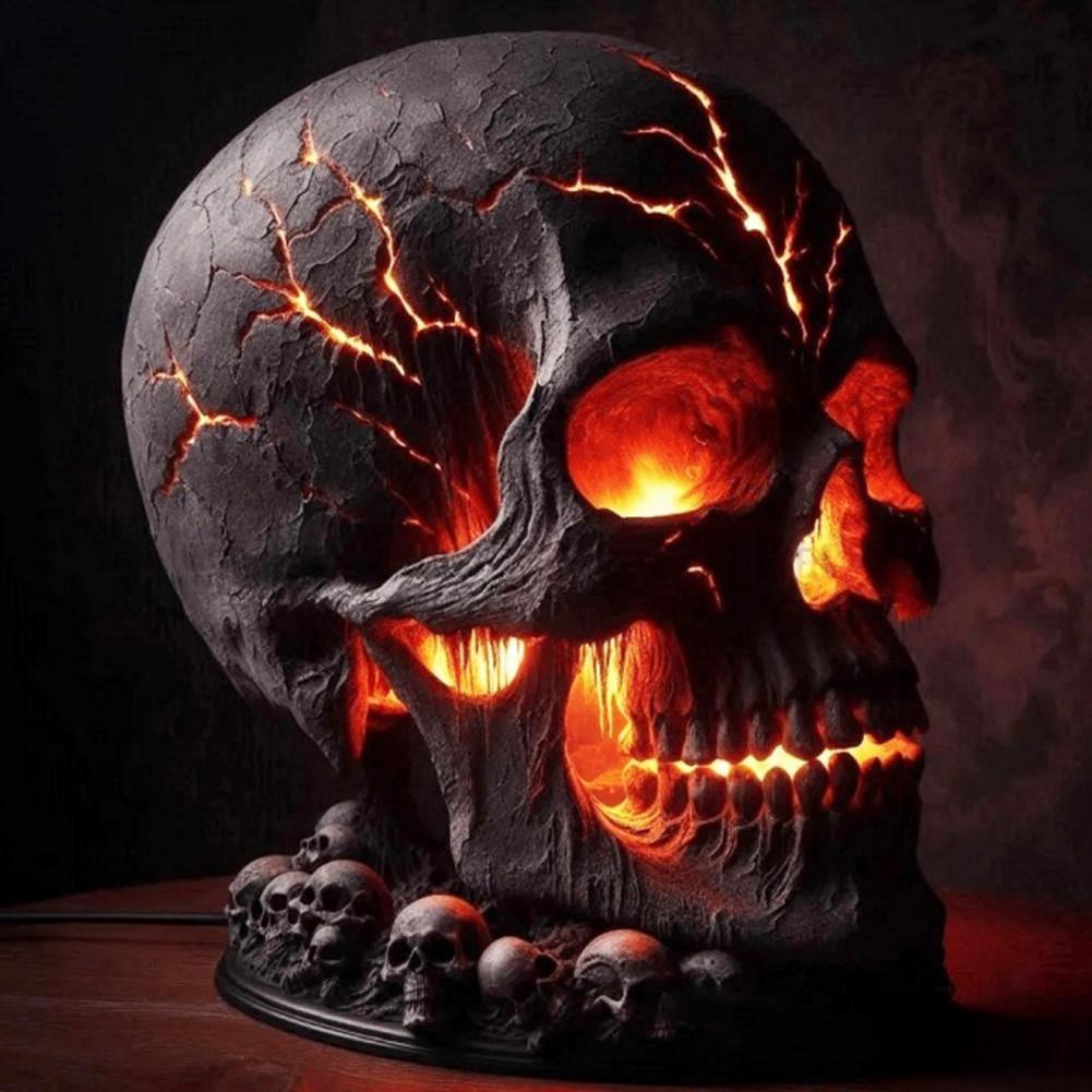 Halloween Lava Stone Skull Lamp 1 Halloween Lava Stone Skull Lamp