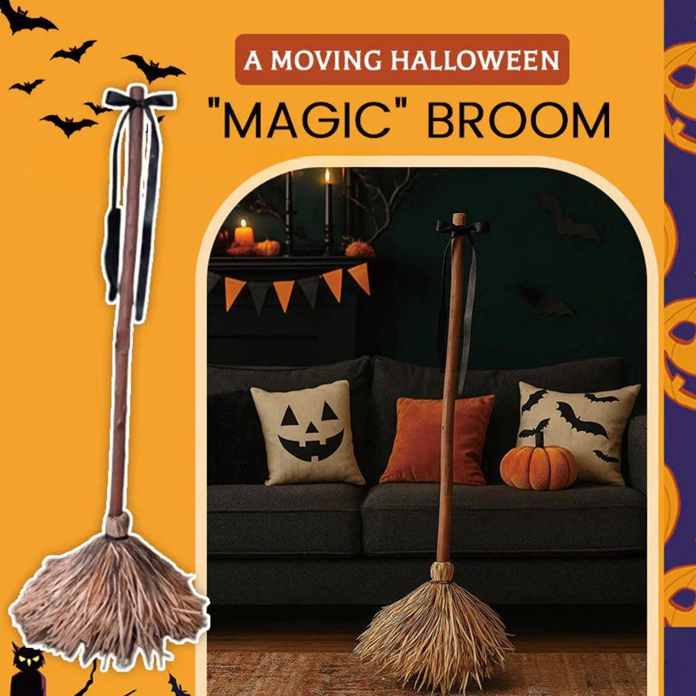 Sound-Activated Moving Magic Broom Halloween Decorative Prop 1 Sound-Activated Moving Magic Broom Halloween Decorative Prop