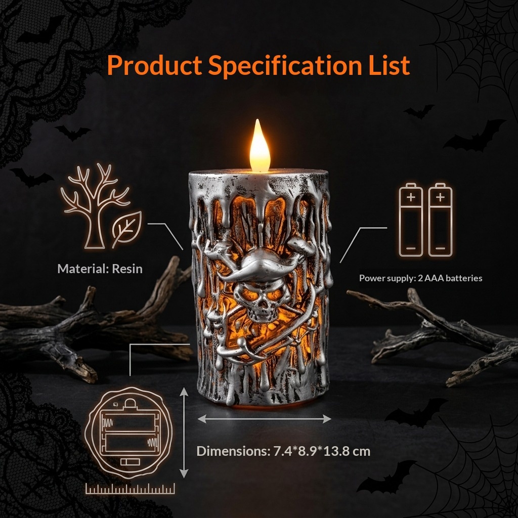 Pirate Tear Noodle Party Electronic Candle Lamp Halloween Ornament 6 Pirate Tear Noodle Party Electronic Candle Lamp Halloween Ornament - Image 6