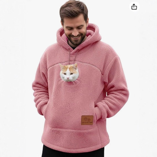 Hooded Sweatshirt With Pet Pockets Casual Loose Fit Warm Pullover Hoodie 10 Hooded Sweatshirt With Pet Pockets Casual Loose Fit Warm Pullover Hoodie - Image 10