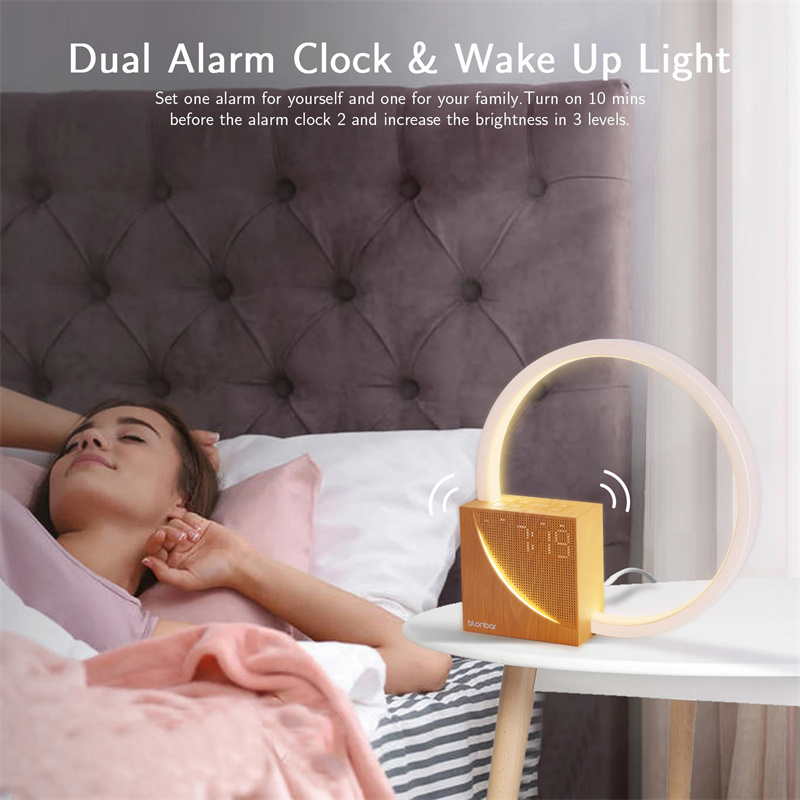 Bedside Lamp Touch Control, 3 Brightness Levels With Natural Sounds, With Alarm Clock 6 Bedside Lamp Touch Control, 3 Brightness Levels With Natural Sounds, With Alarm Clock - Image 6