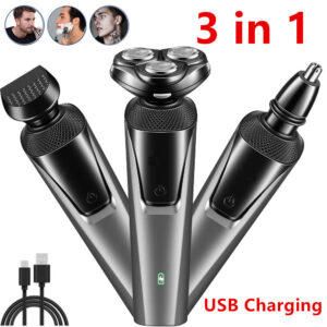 Waterproof Pop-Up Beard Trimmer Wet Dry Cordless Electric Shaver Men's Razor