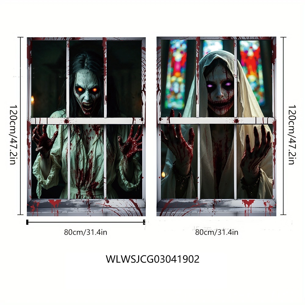 3D Holiday Halloween Horror Witch Window Cover 4 3D Holiday Halloween Horror Witch Window Cover - Image 4
