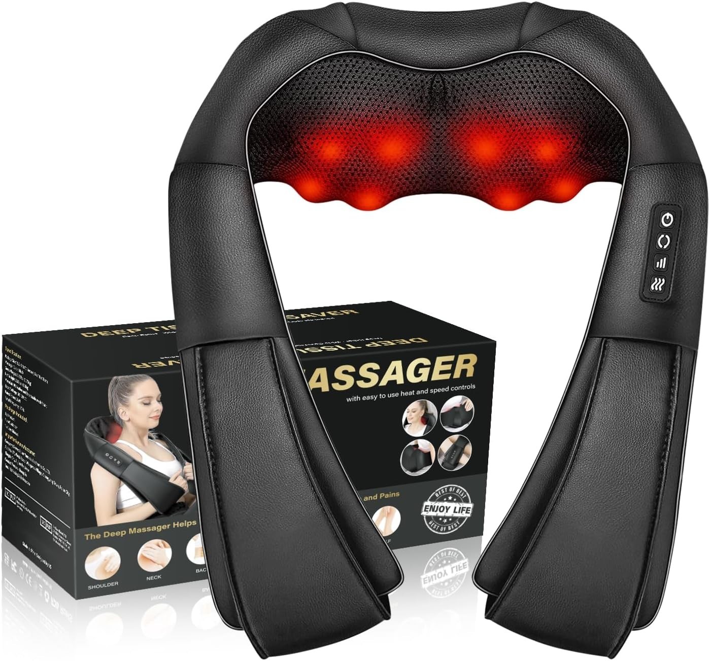 Neck Back Shoulder Massager With Heat & Kneading, Deep Tissue Massage 10 Neck Back Shoulder Massager With Heat & Kneading, Deep Tissue Massage - Image 10