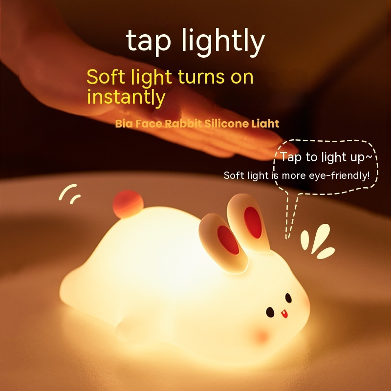 LED Night Light Touch Sensor Cartoon Kid's Nightlights Rabbit Face Silicone Night 7 LED Night Light Touch Sensor Cartoon Kid's Nightlights Rabbit Face Silicone Night - Image 7