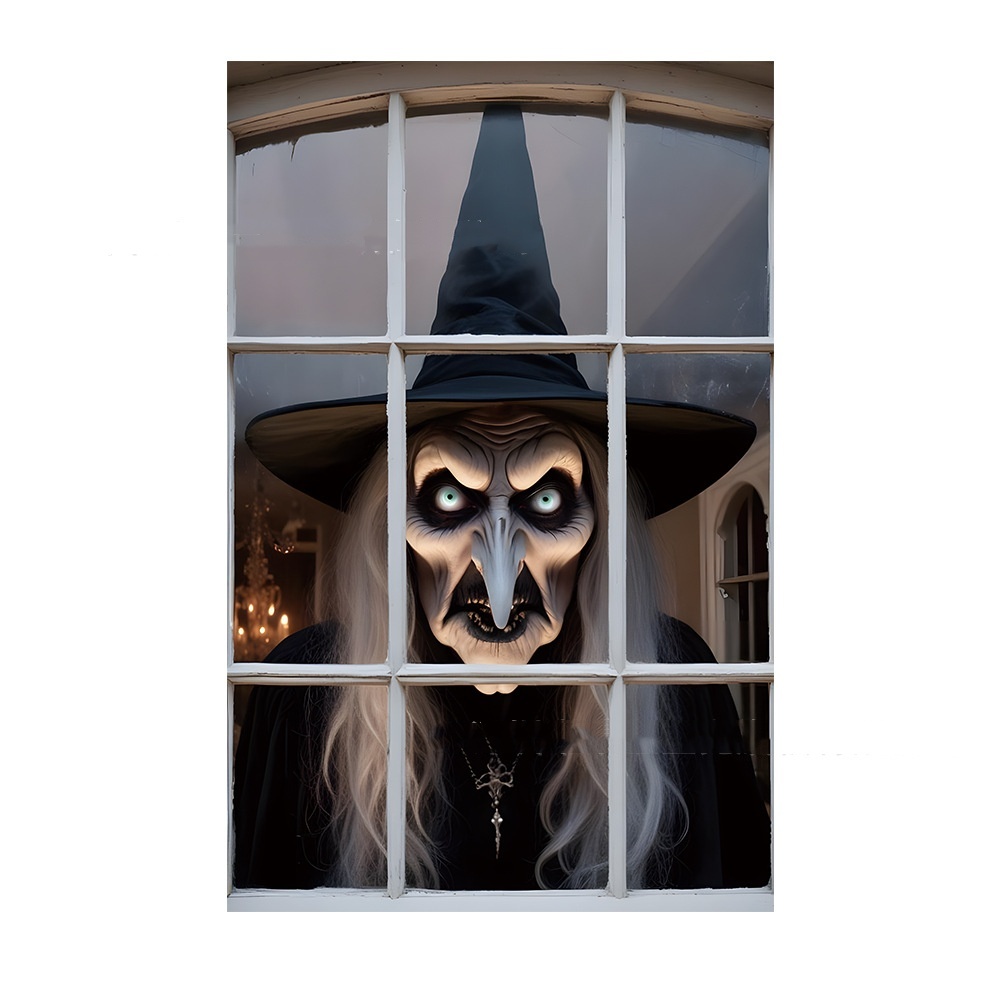 3D Holiday Halloween Horror Witch Window Cover 6 3D Holiday Halloween Horror Witch Window Cover - Image 6