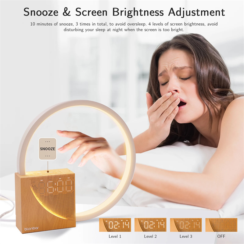 Bedside Lamp Touch Control, 3 Brightness Levels With Natural Sounds, With Alarm Clock 7 Bedside Lamp Touch Control, 3 Brightness Levels With Natural Sounds, With Alarm Clock - Image 7