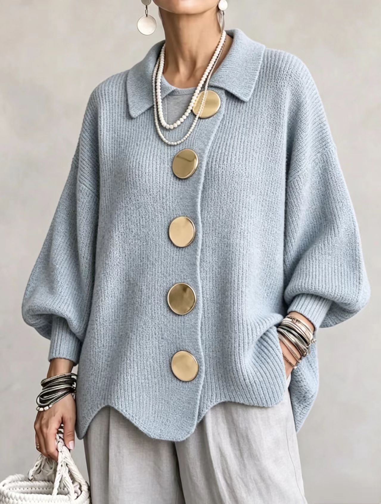 Button-down Cardigan Knitted Jacket 10 Button-down Cardigan Knitted Jacket - Image 10