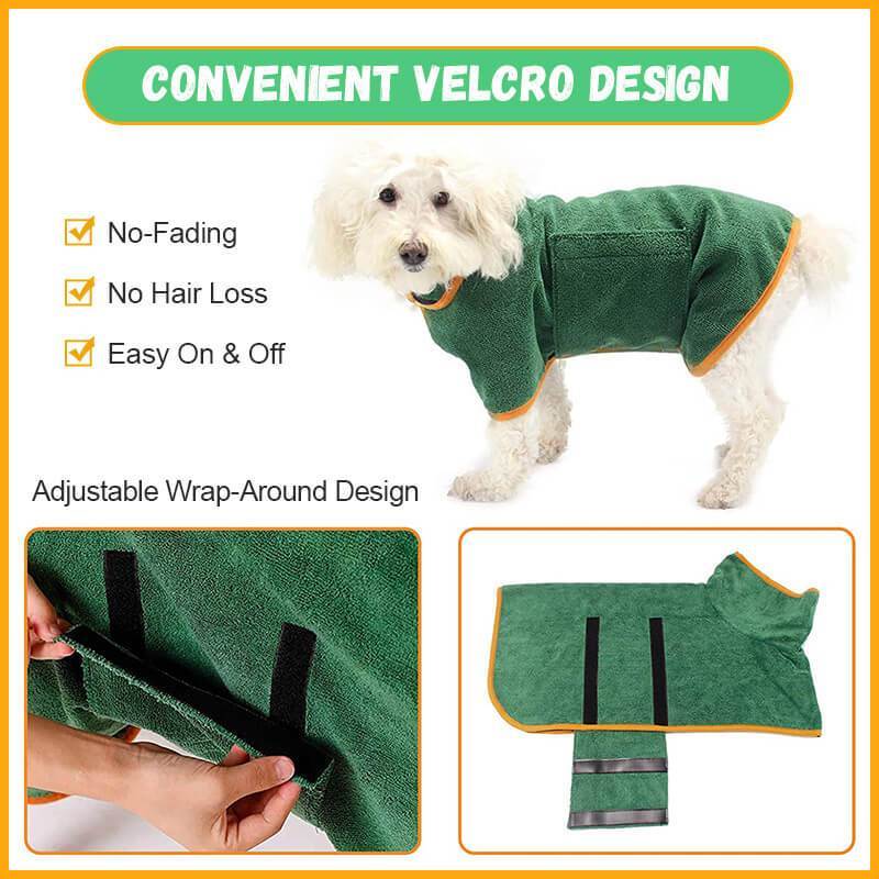 Absorbent Pet Bathrobe With Waist-wrapped 7 Absorbent Pet Bathrobe With Waist-wrapped - Image 7