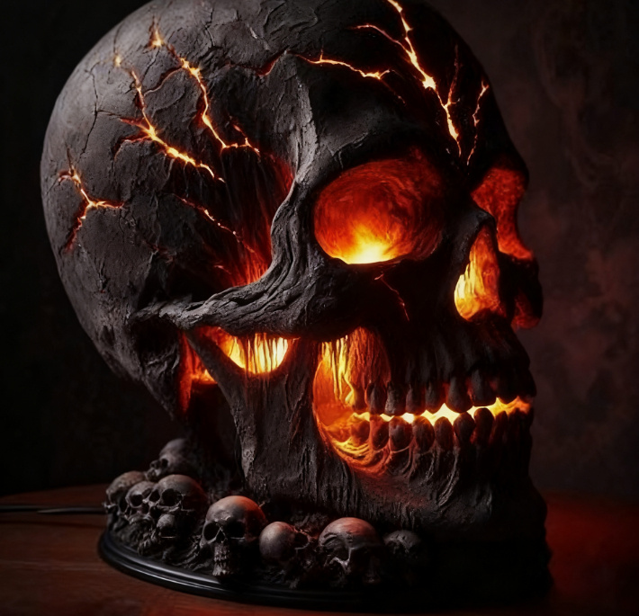 Halloween Lava Stone Skull Lamp 4 Halloween Lava Stone Skull Lamp - Image 4