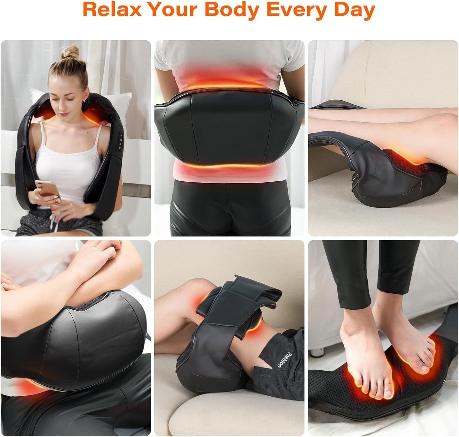 Neck Back Shoulder Massager With Heat & Kneading, Deep Tissue Massage 8 Neck Back Shoulder Massager With Heat & Kneading, Deep Tissue Massage - Image 8