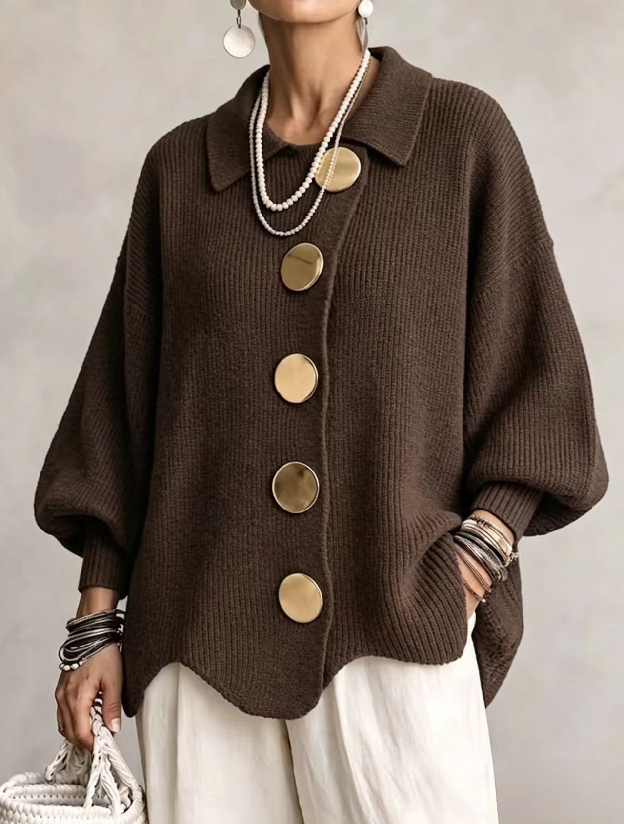 Button-down Cardigan Knitted Jacket 4 Button-down Cardigan Knitted Jacket - Image 4