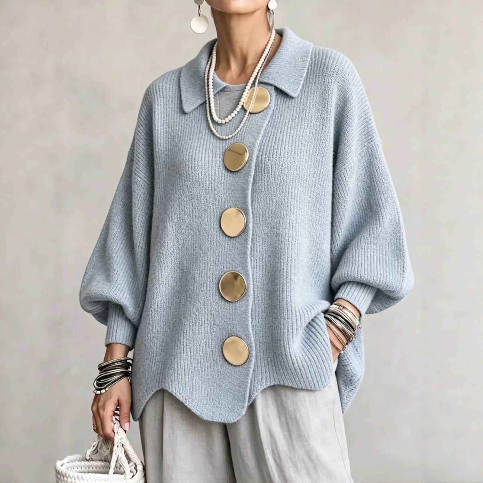 Button-down Cardigan Knitted Jacket 5 Button-down Cardigan Knitted Jacket - Image 5
