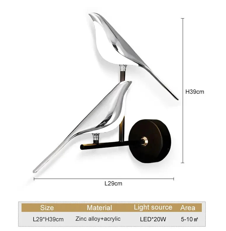 Golden Bird LED Wall Lights 4 Golden Bird LED Wall Lights - Image 4