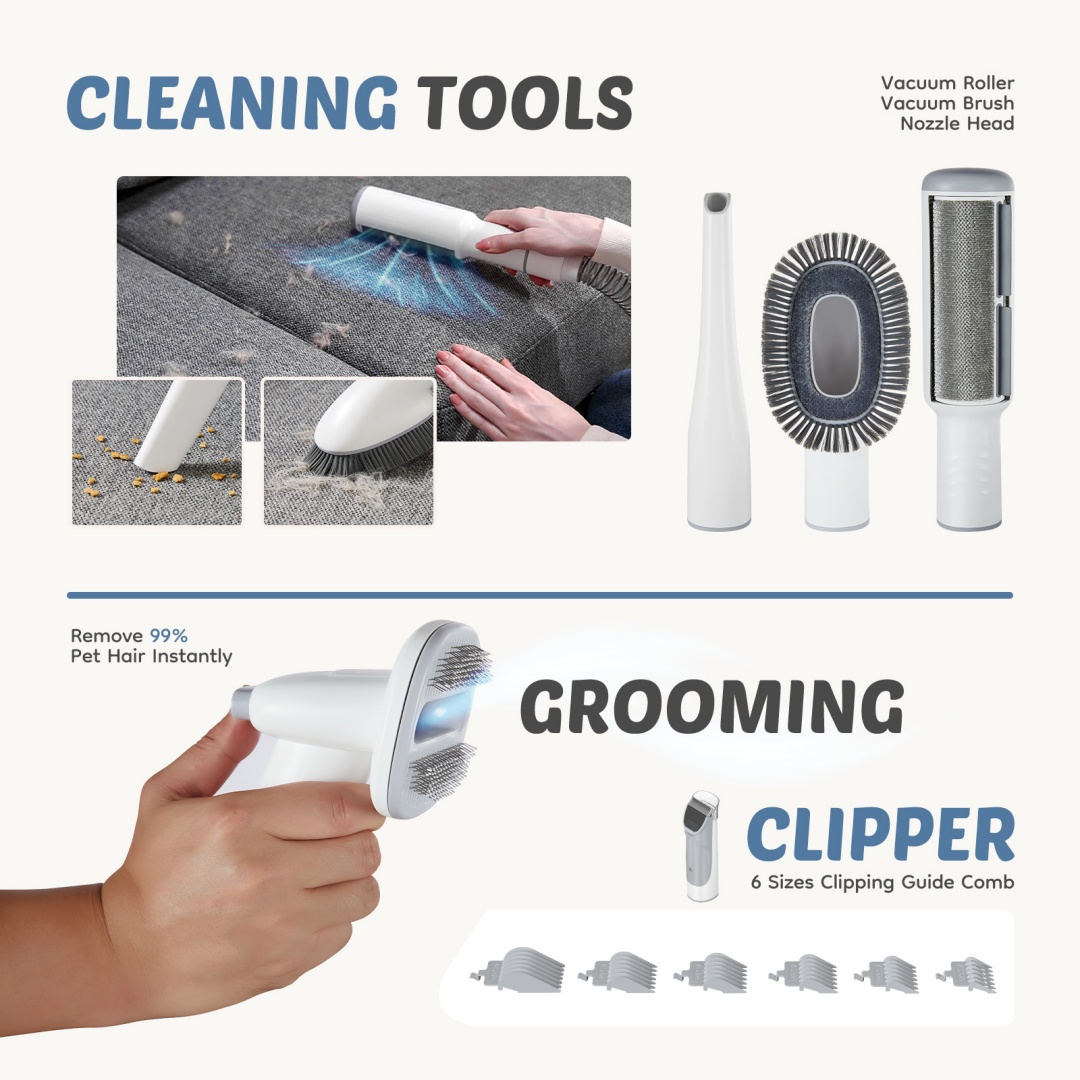 Dog Grooming Clippers With 2.5L Cup, 3 Suction Modes, Cordless Clippers, 5 Groomer Tools 10 Dog Grooming Clippers With 2.5L Cup, 3 Suction Modes, Cordless Clippers, 5 Groomer Tools - Image 10