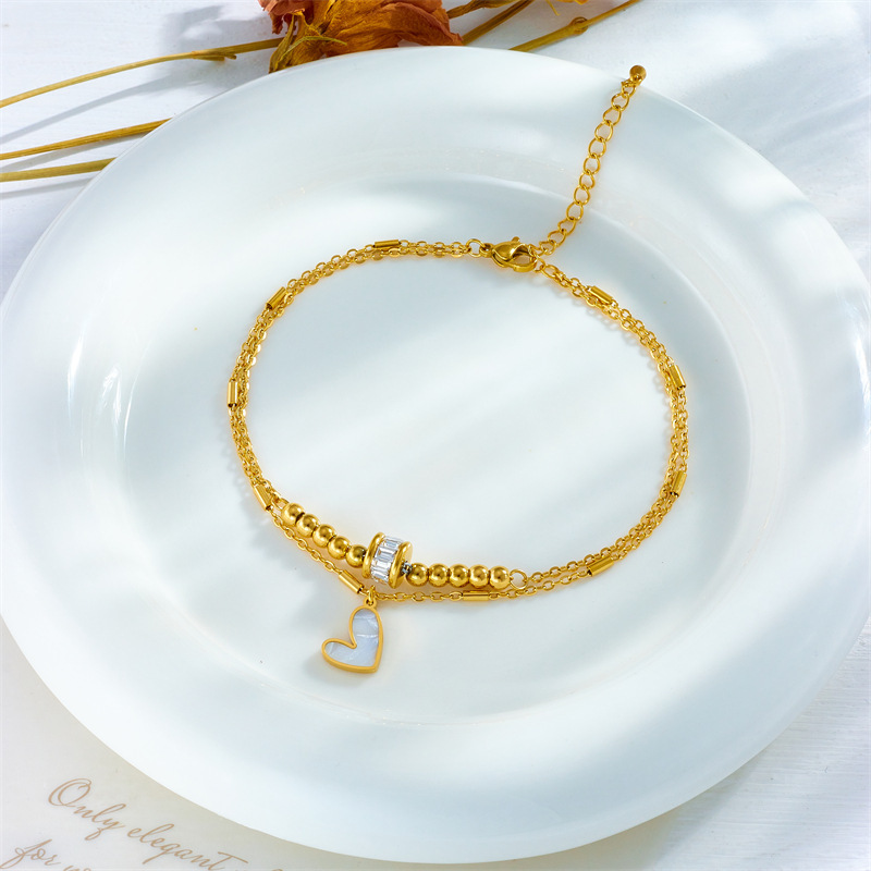 Double Layer Chain With Heart for Bracelet & Anklet 7 Double Layer Chain With Heart for Bracelet & Anklet - Image 7