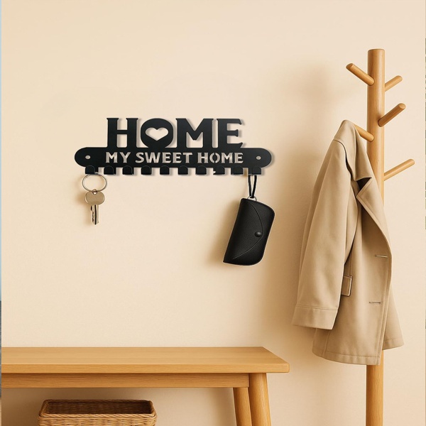 2-in-1 Wall Key Holder With Sturdy Iron Hooks 2 2-in-1 Wall Key Holder With Sturdy Iron Hooks - Image 2