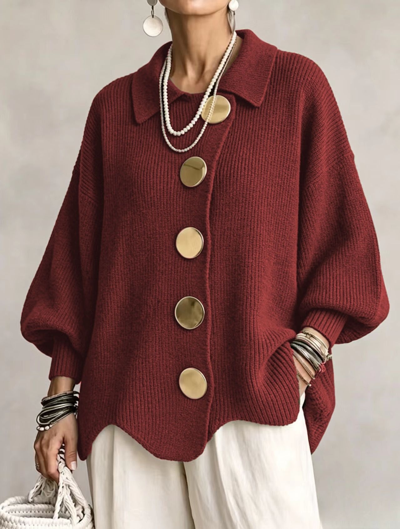 Button-down Cardigan Knitted Jacket 9 Button-down Cardigan Knitted Jacket - Image 9